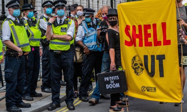 An Extinction Rebellion protest last year focuses on Shell. 
