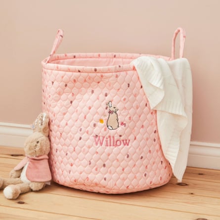 My 1st Yeards Personalised Pink Spot Flopsy Bunny Storage Bag