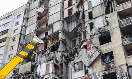 Preparations for the demolition of a residential building that was damaged the most in the shelling of Russian troops are under way in the Northern Saltivka neighbourhood, Kharkiv, north-eastern Ukraine.