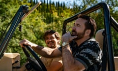 Pedro Pascal and Nicolas Cage as Nic Cage in The Unbearable Weight of Massive Talent