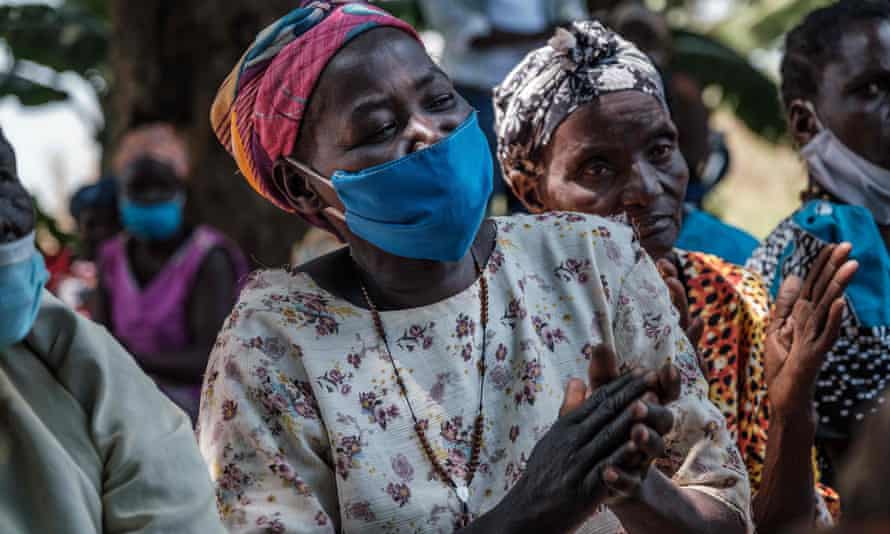 Women in Lukodi, Uganda, receiving news of the ICC judgment