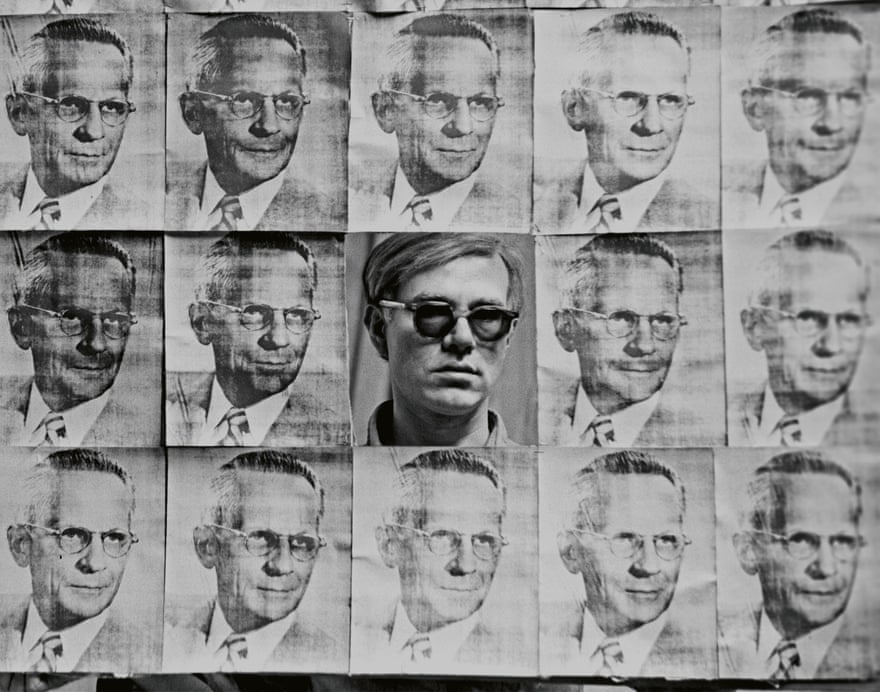 Homage to Warhol’s American Man (Portrait of Watson Powell): a 4ft x 3ft montage of 15 photographs of the same man, with one portrait cut out and Andy Warhol’s head in the space