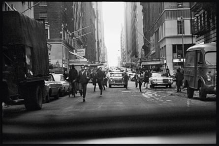The Beatles ‘The crowds chasing us in A Hard Day’s Night were based on moments like this. Taken out of the back of our car on West 58th, crossing the Avenue of the Americas’