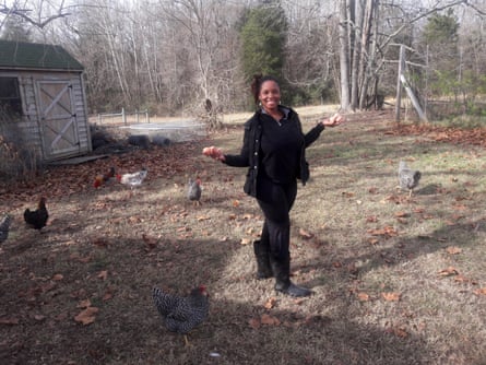 Chantel Johnson at her first homestead in Chatham county, North Carolina, 2016.