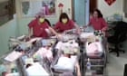 Maternity centre staff rush to secure babies in cots during Taiwan earthquake – video