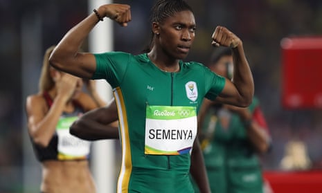Caster Semenya celebrates her 800m victory at the Rio Olympics