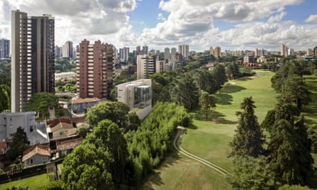 City view and urban park, Curitiba.
