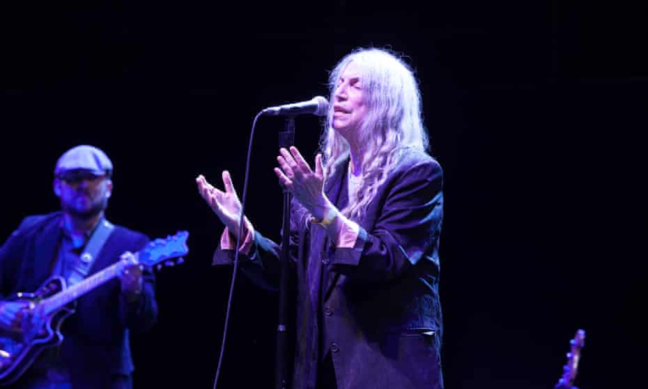 Patti Smith at the Royal Albert Hall, with her son, Jackson, on guitar.