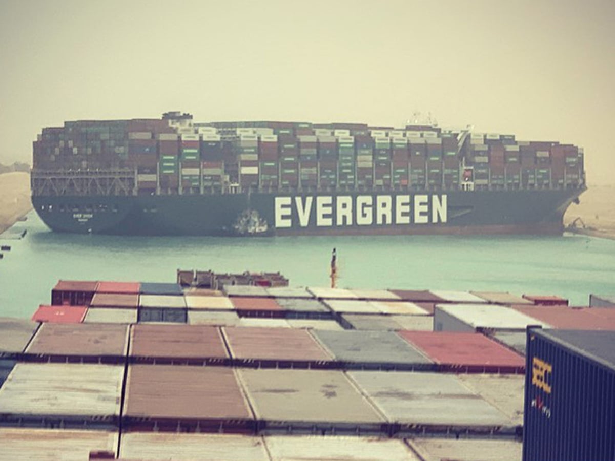 Giant ship blocking Suez canal partially refloated | Egypt | The Guardian