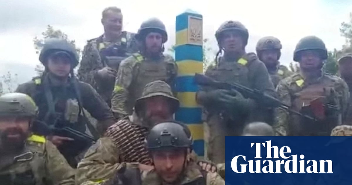 Ukraine says footage shows soldiers in Kharkiv region at Russian border – video