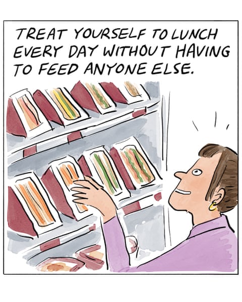 A series of cartoon images of someone enjoying quiet time at their work desk., panel 3
