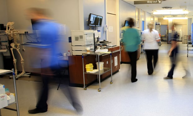 Staff on a busy NHS hospital ward