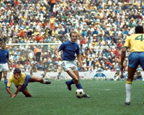 Sandro Mazzola during the 1970 World Cup final. Brazil defeated Italy 4-1.