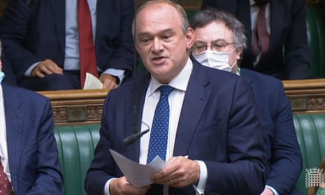Lib Dem leader Sir Ed Davey in the House of Commons.