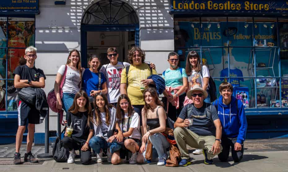 Some of the students from La Mola high school in Alicante, Spain