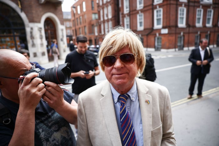 Conservative MP Michael Fabricant arriving for the launch of Penny Mordaunt’s campaign for the Tory leadership this morning.