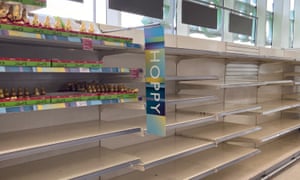 Empty Easter egg shelves in the Windsor branch of Waitrose.