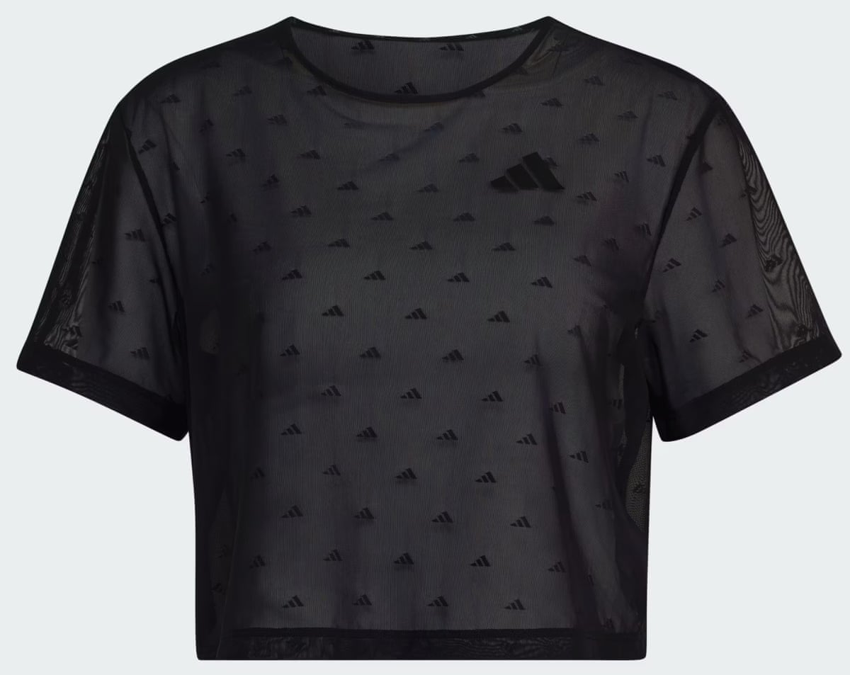 Adidas black boxy mesh T-shirt