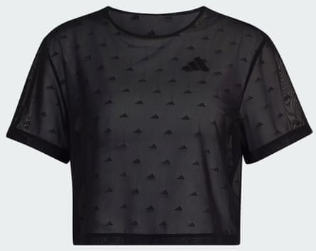 Adidas black boxy mesh T-shirt