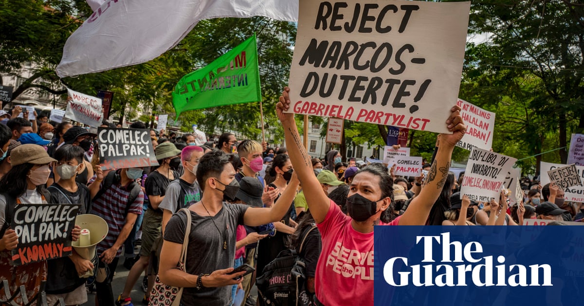 Philippines protests erupt as son of late dictator wins presidency – video report