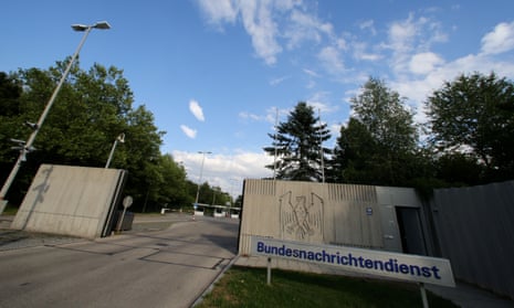 The entrance of the Bundesnachrichtendienst (BND) in Pullach, Germany.