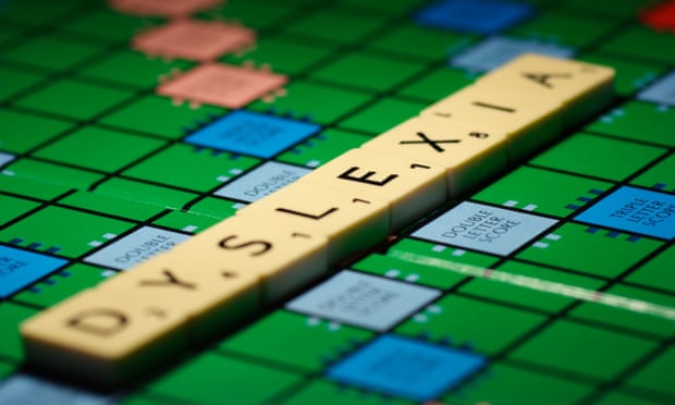 The word "dyslexia" laid out on a Scrabble board