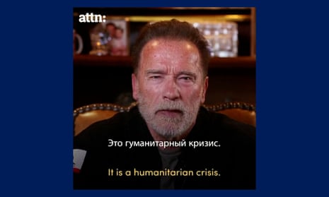 Arnold Schwarzenegger tells Russians Putin is lying about 'illegal war' with Ukraine – video
