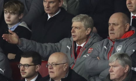 Arsène Wenger watches Arsenal's FA Cup tie at Southampton from the directors' box