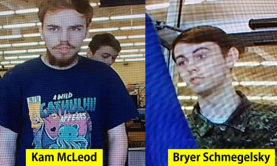 Canada manhunt: Kam McLeod, 19, and Bryer Schmegelsky, 18, are considered main suspects in the murders of 23-year-old Australian Lucas Fowler, and his American girlfriend Chynna Deese, 24
