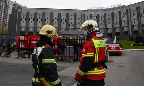 Firefighters at St George hospital in St Petersburg.