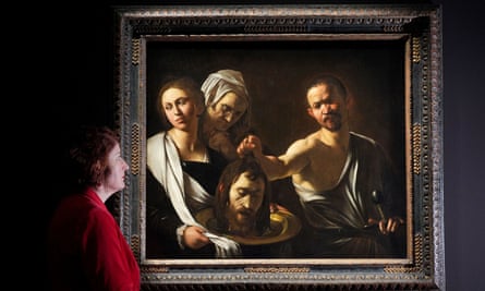 Salome Receives the Head of John the Baptist, part of the Last Caravaggio exhibition at the National Gallery in London.