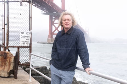 Grayson Perry near the Golden Gate Bridge.