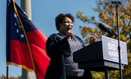 Stacey Abrams campaigning in Georgia last week.