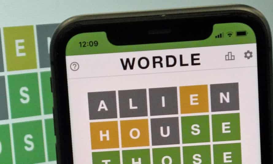 Wordle game on a smartphone.