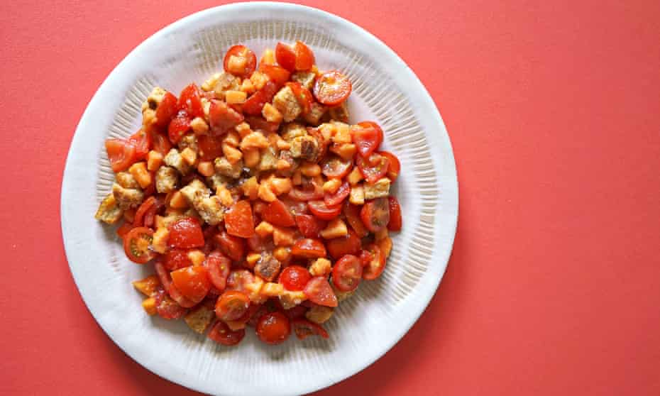 Tomato salad by David Atheron … a great way to use up stale bread.