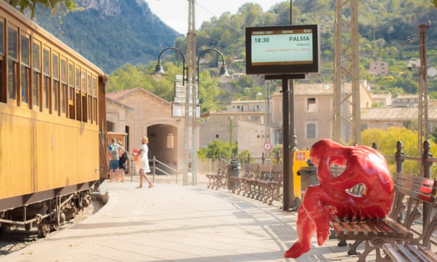 One of Francesca Martí’s Dreamers, at Sóller train station.