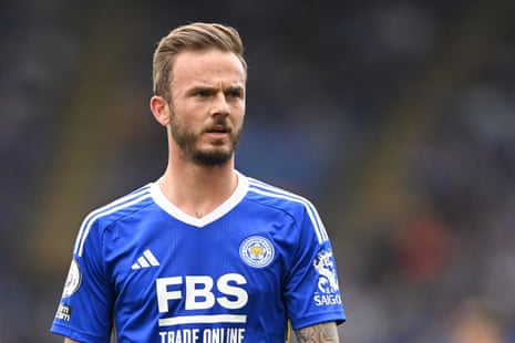 James Maddison during a Leicester game against West Ham in the Premier League