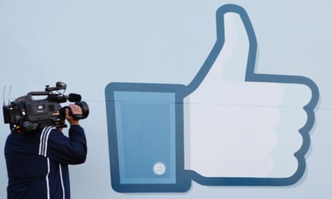 Facebook’s “like button” as displayed at its California headquarters. 
