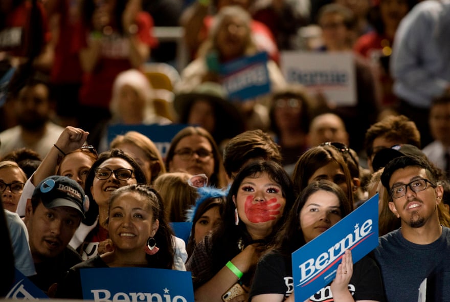 Sanders rallygoers in Phoenix on Thursday night.