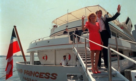 Donald and Ivana Trump on their luxury yacht in 1988