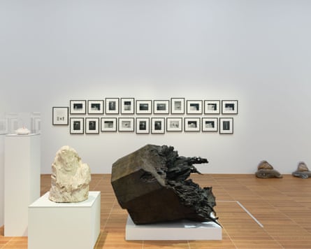 Sculptures and photos displayed in Kunstmuseum Basel.