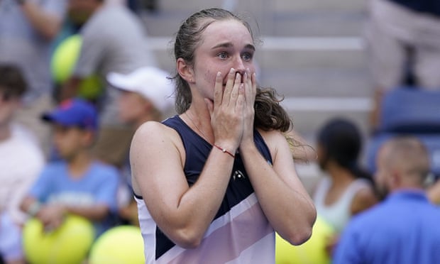 Ukraine’s Daria Snigur shows her emotions after upsetting Simona Halep