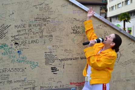 Freddie Mercury fan Sue outside the Queen Studio Experience.