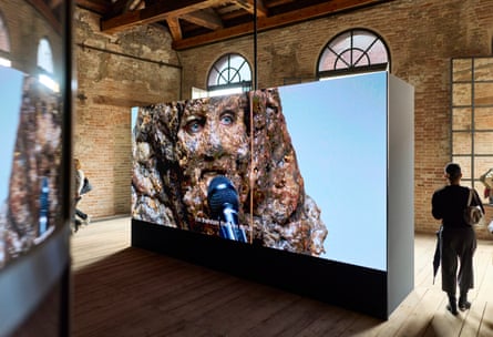 The talking turd … La Merde by Aline Bouvy at the Luxembourg pavilion.