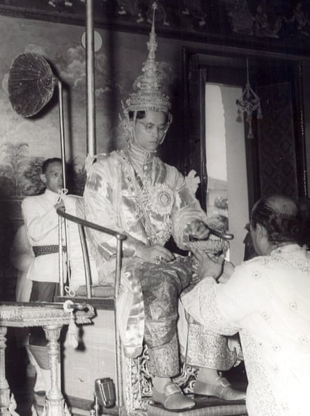 King Bhumibol Adulyadej during his coronation in Bangkok, 1950.