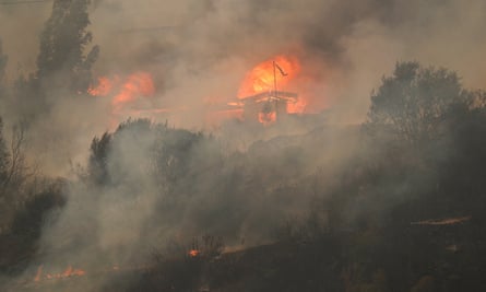 Wildfires spreading in Vina del Mar in Chile this month.