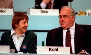 Helmut Kohl with the newly-elected CDU deputy leader Angela Merkel in 1991.