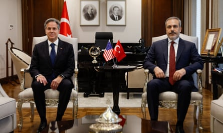 Antony Blinken with the Turkish foreign minister, Hakan Fidan