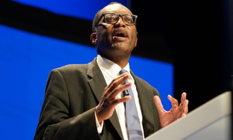 The chancellor of the exchequer, Kwasi Kwarteng, gives a speech on day two of the annual Conservative party conference on 3 October 2022 in Birmingham, England.