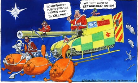 Steve Bell on the health secretary’s claims about NHS unions – cartoon